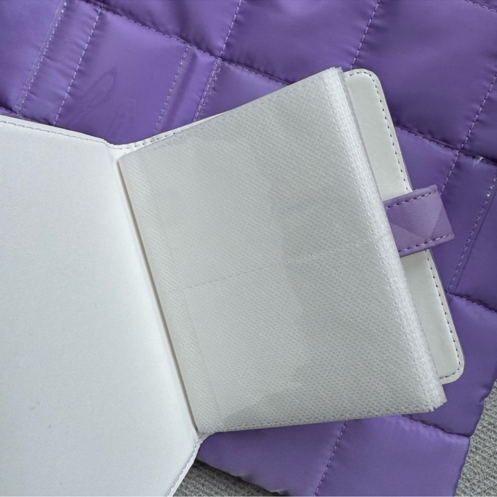 Elegant Purple Quilted Tote Bag with Photo Album for Instax Polaroid Photos - Picture 5 of 5
